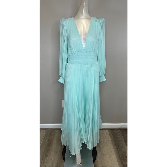 NWT ALICE + OLIVIA Sion Pleated Midi-Dress SIZE 10 $550 - Picture 3 of 10